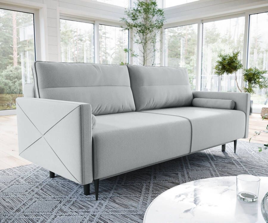 DELIFE Slaapbank Kehsa vlak geweven Mint 220x100 cm bedkasten bank