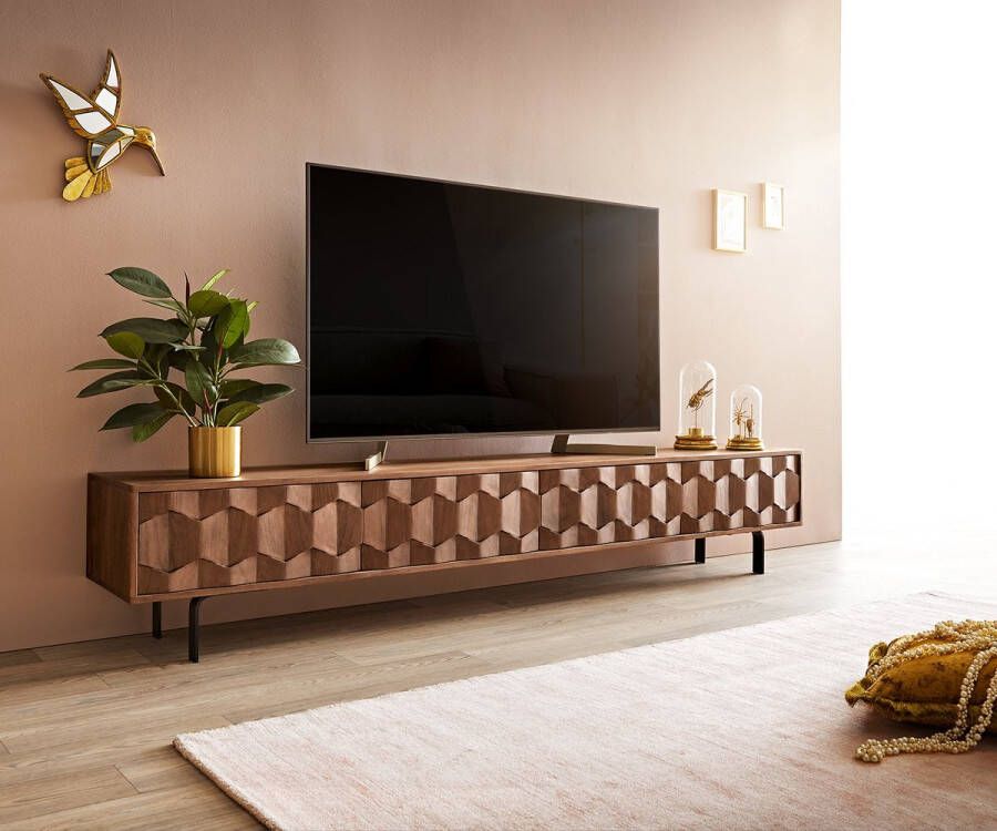 DELIFE Tv-meubel Fevo Acacia Bruin 220 cm 4 deuren lowboard