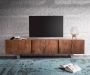 DELIFE TV-meubel Live-edge acacia bruin 220 cm 6 deuren massief houten boomrand lowboard - Thumbnail 1