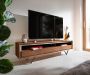 DELIFE Tv-meubel Stonegrace acacia bruin steenfineer 175 cm 3 laden 1 legplank V-poot zwart Tv-meubel - Thumbnail 2