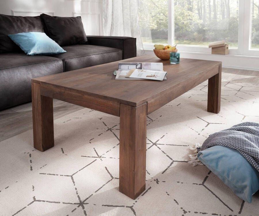 DELIFE Woonkamertafel Indra acacia bruin 120x70 cm massief houten salontafel