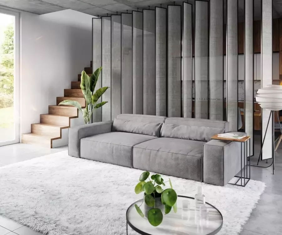 DELIFE XL Sofa Sirpio XL microvezel taupe 270x125 cm biesnaad