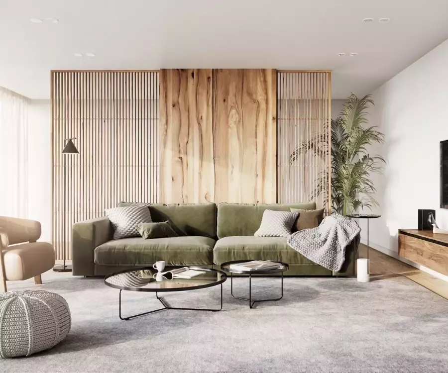 DELIFE XXL Bank Cubico fluweel olijf 290 x 130 Big Sofa