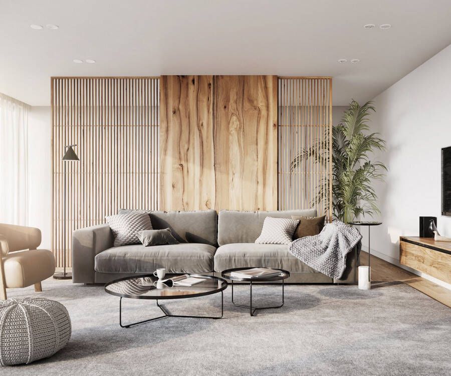 DELIFE XXL-Bank Cubico fluweel zilvergrijs 290 x 120 Big-Sofa