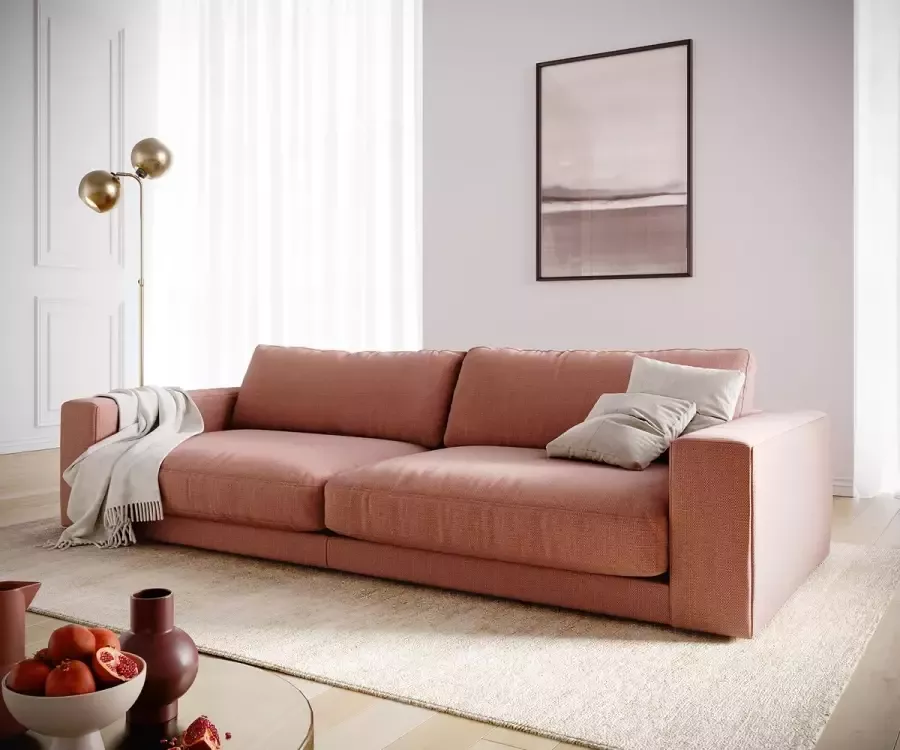 DELIFE XXL-Sofa Cubico vlak geweven orange 290x120 cm bigsofa