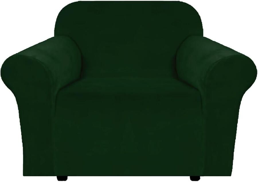 Delindo Lifestyle fauteuilbeschermer Velvet fluweelzachte fauteuilhoes zonder armleuning groen 90-140 cm
