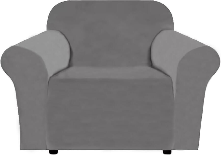 Delindo Lifestyle fauteuilbeschermer Velvet fluweelzachte fauteuilhoes zonder armleuning grijs 90-140 cm