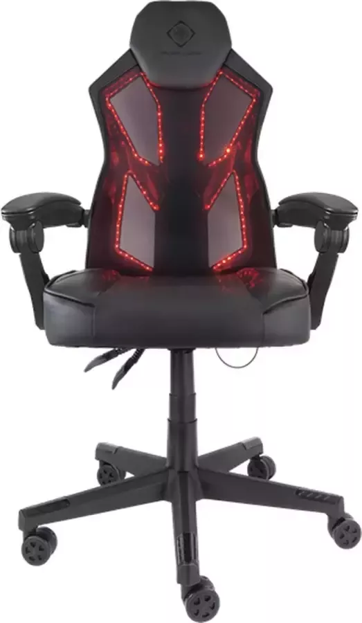 Deltaco Gaming DC220 Gaming Chair with RGB Lighting PU leather Mesh back Black