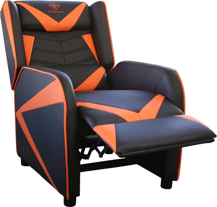 Deltaco Gaming DC420 Console Gaming Chair Relax Chair and Recliner PU Leather Black Orange