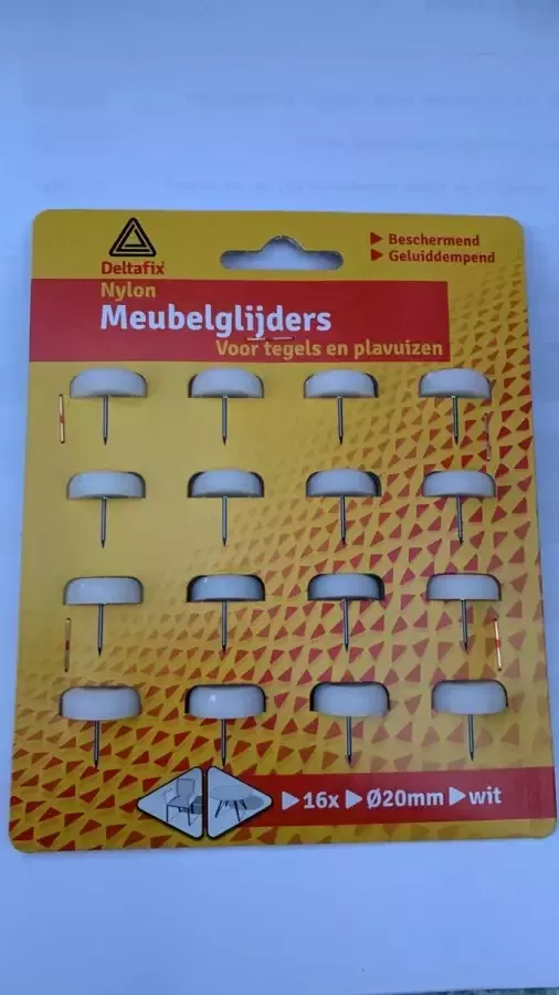 Deltafix Meubelglijders nylon voor tegels en plavuizen 20 mm doorsnee 16 stuks - Foto 2