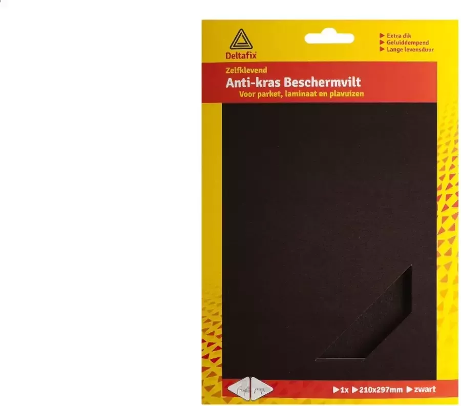 Deltafix Anti-krasvilt 1x A4 knipvel zwart 210 x 297 mm rechthoek zelfklevend Meubelviltjes - Foto 2