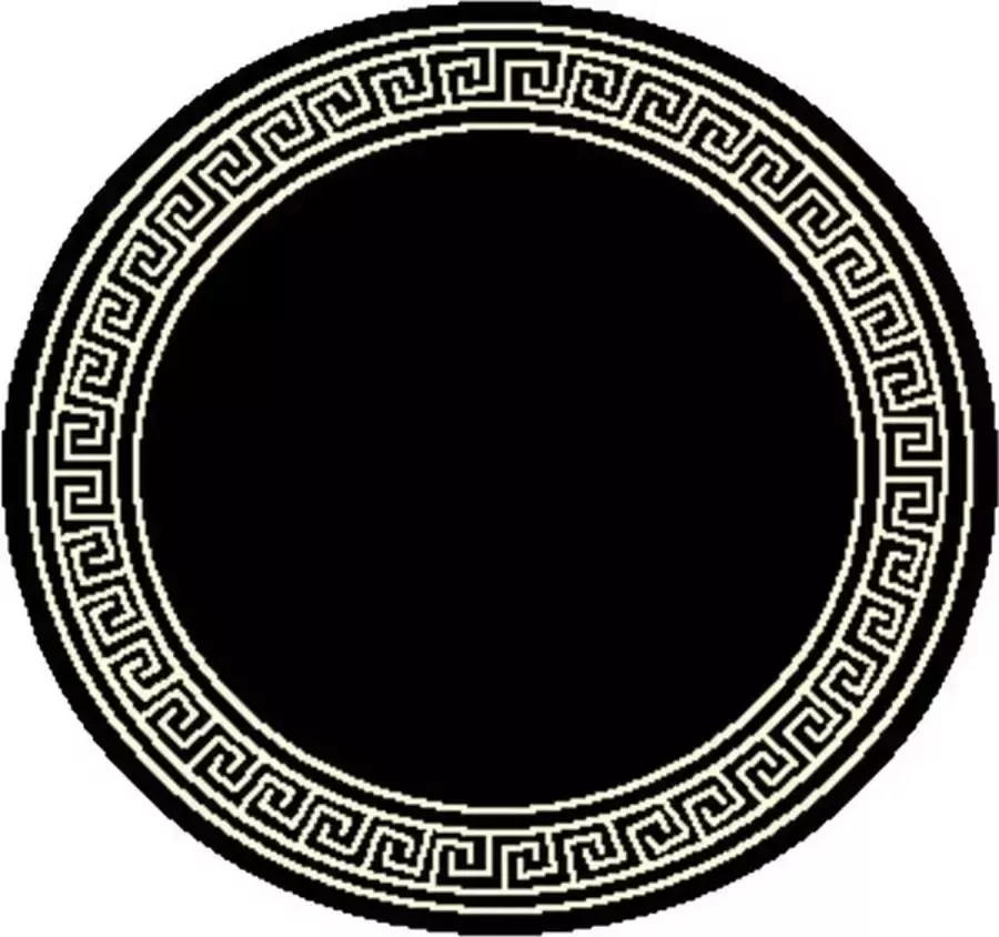 Deludere rond vloerkleed luxe Ø120 cm zwart