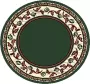 Deludere rond vloerkleed met bloemenkring Ø160 cm groen - Thumbnail 1