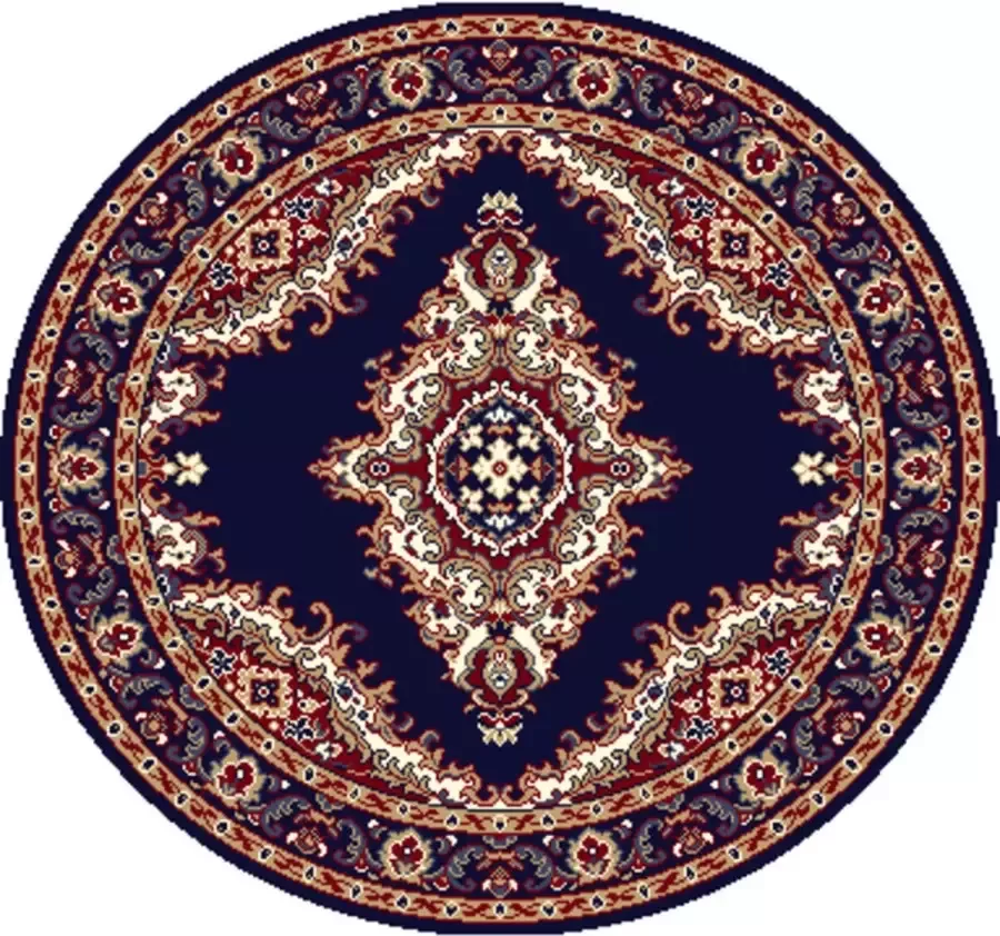 Deludere rond vloerkleed oriëntal Ø120 cm blauw