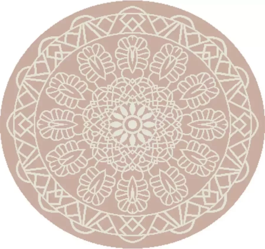 Deludere rond vloerkleed Portugese tile Ø120 cm crème crème