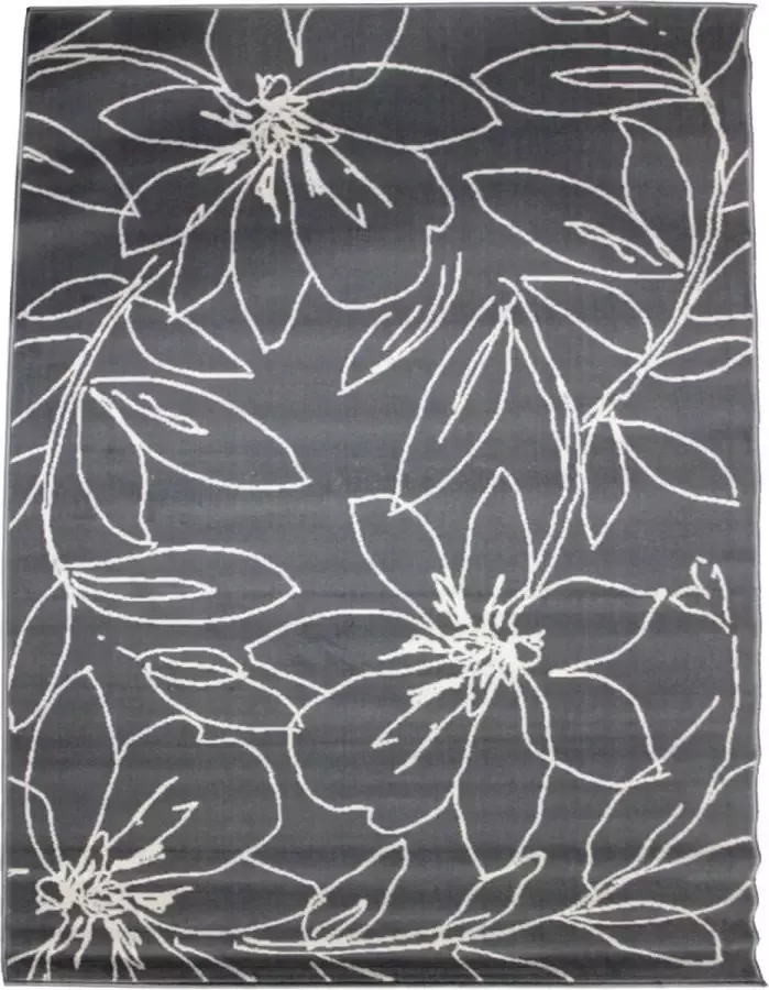 Deludere vloerkleed lelies 60 x 110 cm grijs