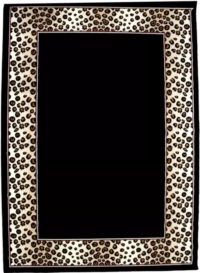 Deludere vloerkleed panter 60 x 110 cm zwart