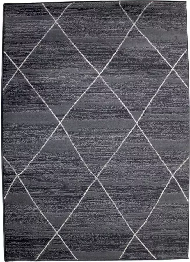 Deludere vloerkleed ruit 133 x 190 cm grijs