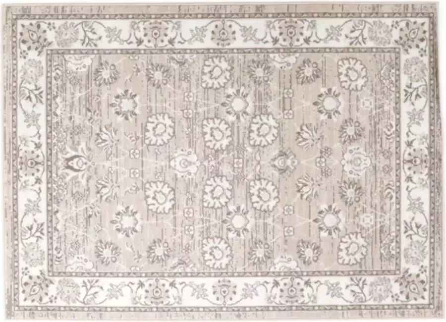 Deludere vloerkleed vintage bloem 133 x 190 cm beige grijs