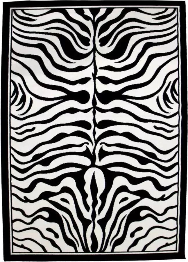 Deludere vloerkleed zebra 60 x 110 cm zwart