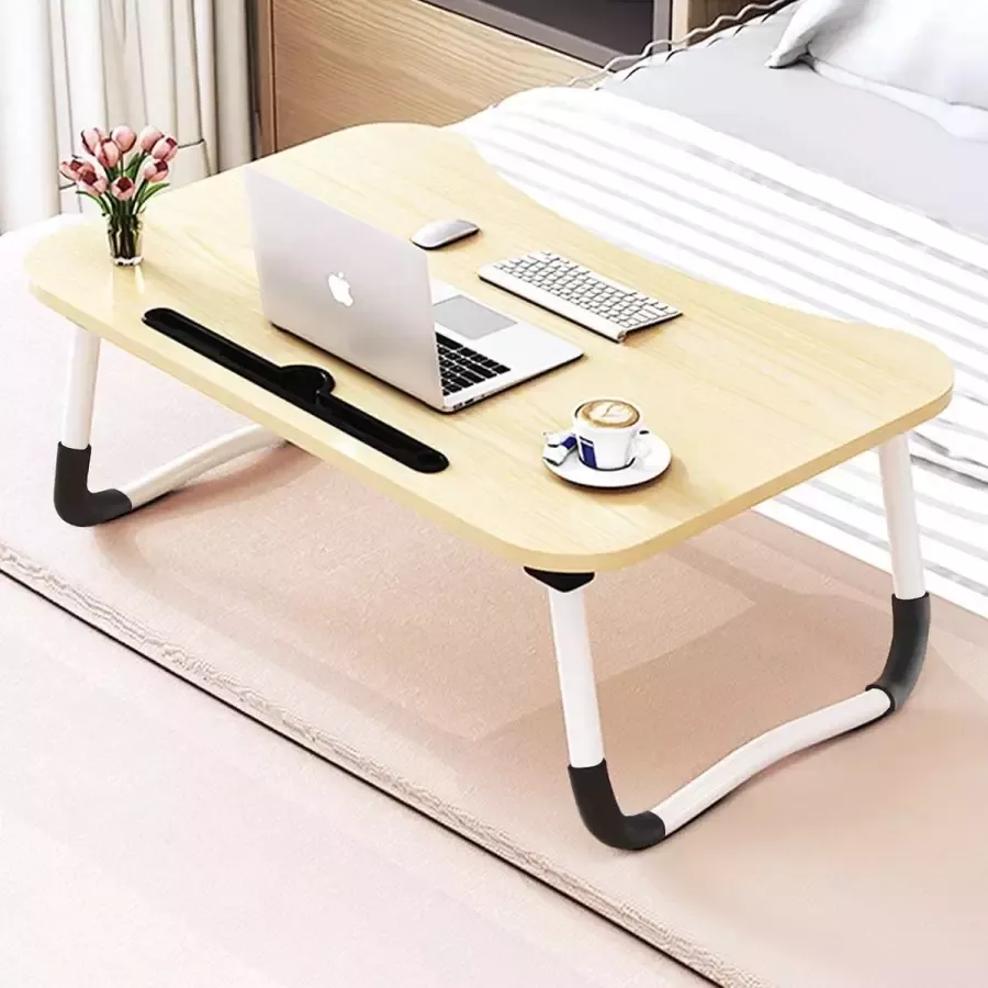 Deluxe HB LaptopTafel -Artjustable laptop tafel nachtkastje staande bureau voor bed en sofa schattingsbureau opvouwbaar ontbijt serveren dienblad notebook staan leeshouder voor bank vloer kinderen (60 x 40 cm) (WK 02122)