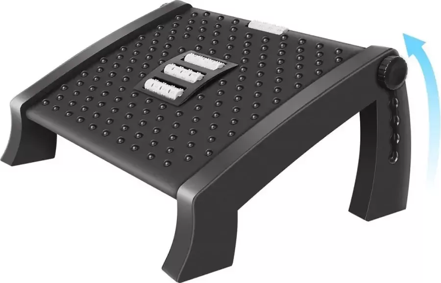 Deluxe HB Voetensteun Zinaps FootRest Desk 6 Heights Verstelbare en hoek verstelbare antislip voetsteun met massagefunctie verlicht been knie en rugpijn ideaal voor thuis kantoor en reizen (WK 02128)