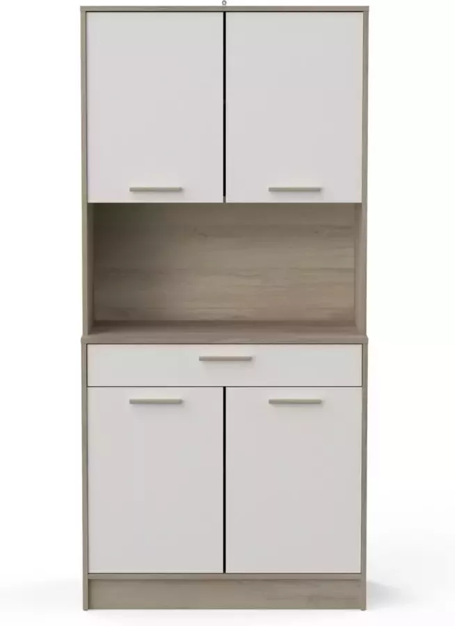 DEMEYERE Belfurn Keukenbuffet Napoli 84cm breed in eiken wit melamine - Foto 2