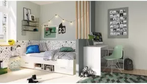 DEMEYERE Complete kinderkamer Bed + bureau Wit LILA
