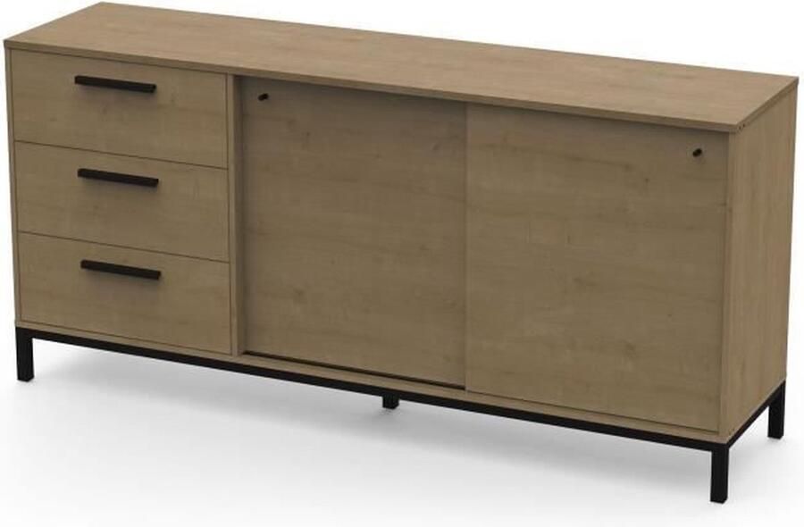 DEMEYERE Dressoir met 2 schuifdeuren CRAFT Hamilton Eik Zwart 181 x 44 9 x 86 cm DEMEYRE