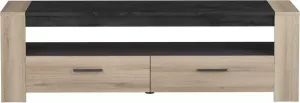 DEMEYERE Tv-meubel 152cm Sheffield kronberg eik en zwart gemarmerd