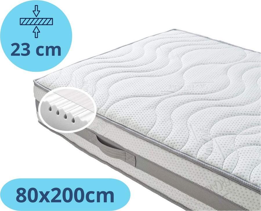 Densi Orthopedisch Koudschuim Matras 80x200 – 7 Comfortzones – Medisch & Ventilerend – Anti-Allergisch – Stevig en Comfortabel 23cm dik gratis retourneren