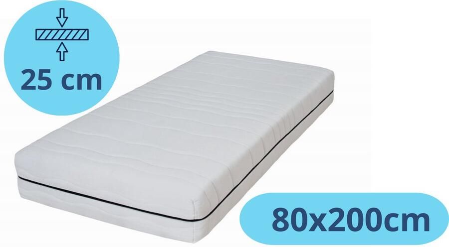 Densi HR Matras Medisch Koudschuim 80x200cm 25cm 7 Comfortzones Medisch & Ventilerend Anti-Allergisch gratis retourneren