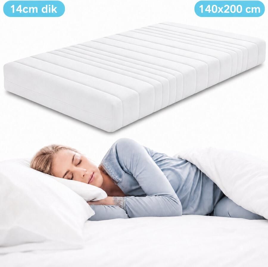 Densi HR Matras 140x200 cm 14cm dik Koudschuim Afritsbare hoes Hotelkwaliteit Gratis Retourneren - Foto 2