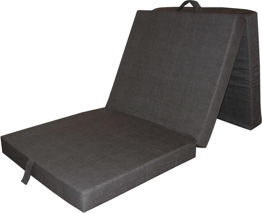 Densi opvouwbare matras – 195x85x10cm – Grijs – logeermatras eenpersoonsbed – logeerbed – inklapbaar matras – afneembare hoes- ruimtebesparend - Foto 2