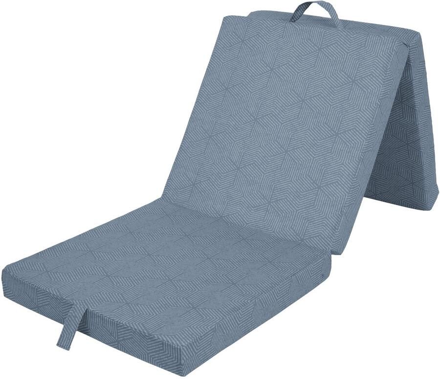 Densi Opvouwbaar matras 3-delig vouwmatras Tommy blauw wasbare hoes Logeermatras logeerbed 190x63x8cm - Foto 2