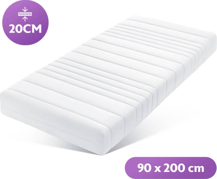 Densi Matras 90x200 20cm dik 7 zones Koudschuim Afritsbare hoes Premium hotelkwaliteit