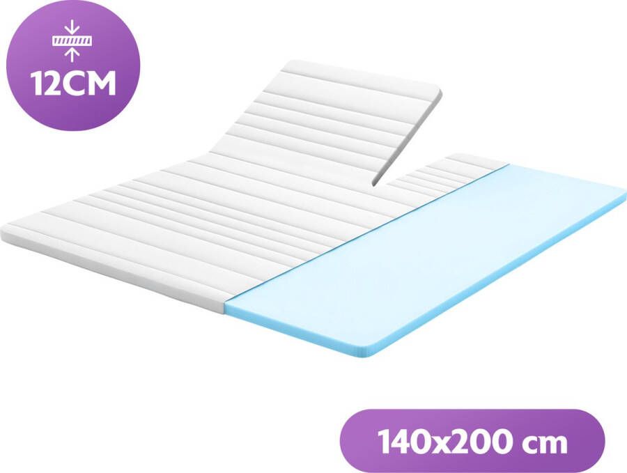 Densi Splittopper Split Topdek Matras 140x200 12cm dik Koudschuim Afritsbare hoes Premium hotelkwaliteit
