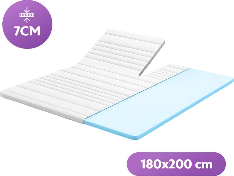 Densi Splittopper Split Topdek Matras 180x200 7cm dik Koudschuim Afritsbare hoes Premium hotelkwaliteit