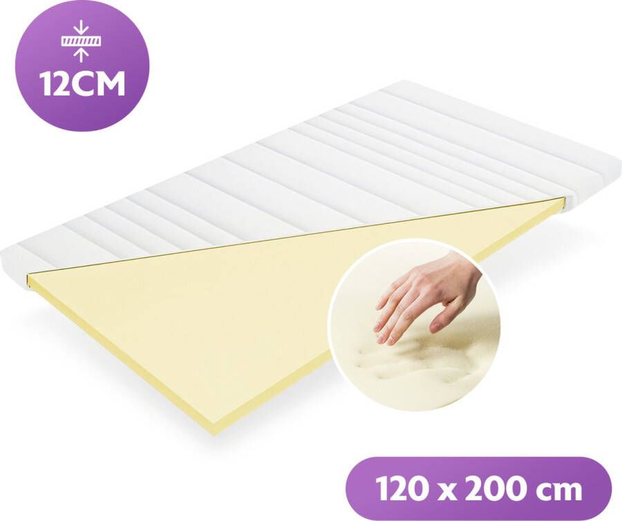 Densi Topper Topdek Matras 120x200 12cm dik Traagschuim Nasa Afritsbare hoes Premium hotelkwaliteit