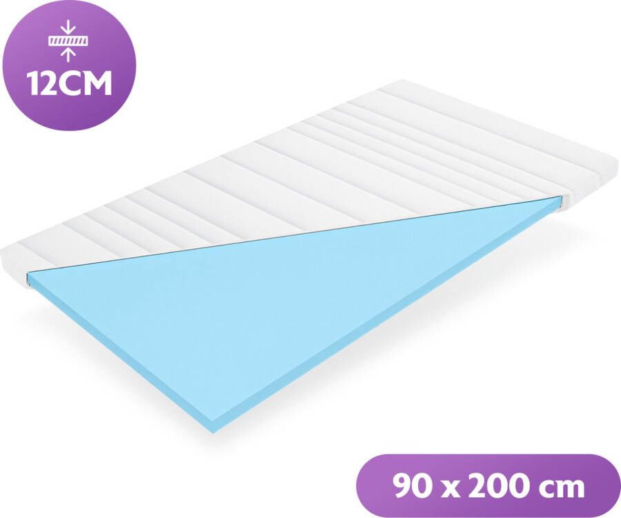 Densi Topper Topdek Matras 90x200 12cm dik Koudschuim Afritsbare hoes Premium hotelkwaliteit
