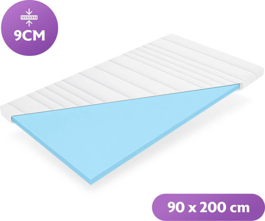 Densi Topper Topdek Matras 90x200 9cm dik Koudschuim Afritsbare hoes Premium hotelkwaliteit