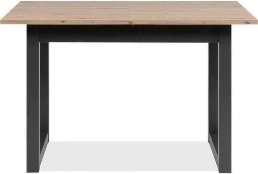 Denver 80B uitschuifbare tafel 120-160 x 75 x 80 cm Artisan eiken antraciet decor 1 verlengstuk van 40 cm inbegrepen 8 personen