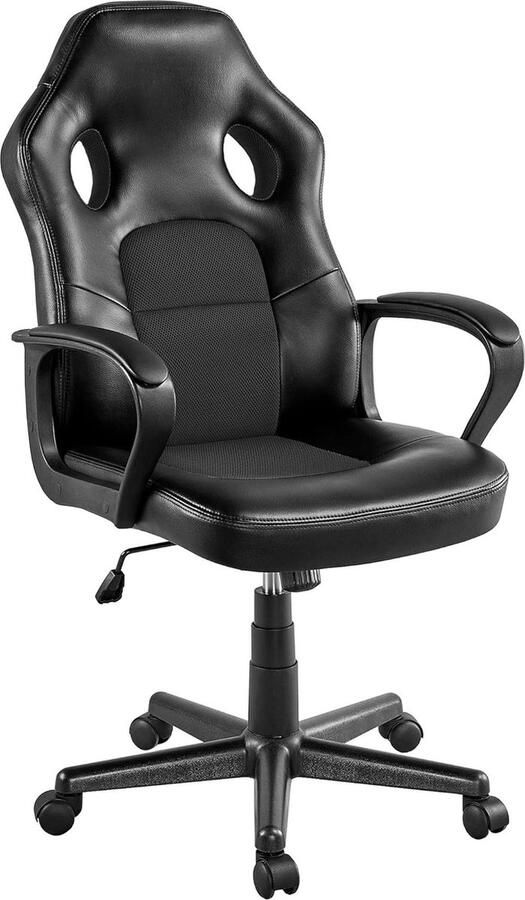 Denz Home Ergonomische Gaming Bureaustoel van Leer Design Verstelbare Hoogte Ademend Zwart Design voor Langdurig Zitten