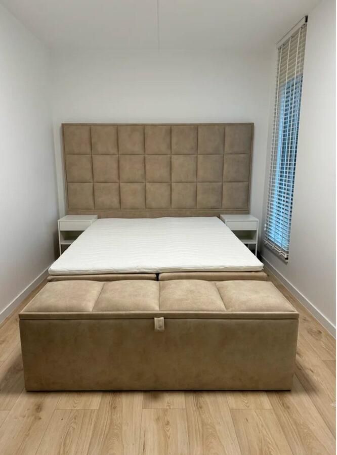 DER Bedding Boxspring 120x220 20 cm (met matras en hoofdbord en zonder topdekmatras bedbank en nachtkastjes ook verkrijgbaar met meegestoffeerd- bedbank en nachtkasjes en in de kleuren Zwart Antraciet Grijs Licht Grijs en Beige)