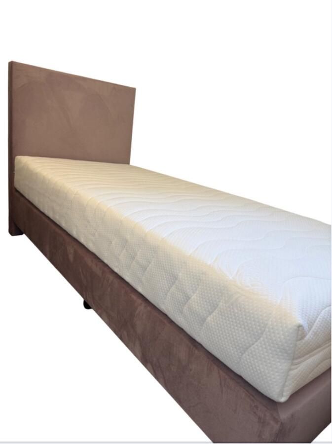 DER Bedding Boxspring OP MAAT 90x220 inclusief hoofdbord en matras) + (Verkrijgbaar in Zwart Antraciet Licht Grijs en Beige) Alle maten verkrijgbaar - Foto 1