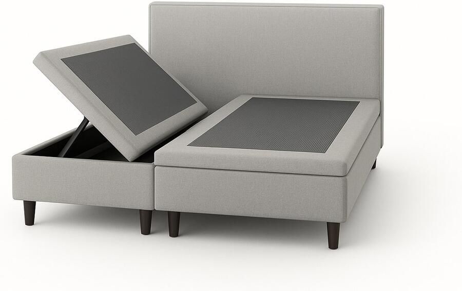 DER Bedding Losse Boxspring OP MAAT met opbergruimte zonder matras en hoofdbord 90x190 (Ook verkrijgbaar inclusief hoofdbord en matras) + (Verkrijgbaar in Zwart Antraciet Licht Grijs en Beige) - Foto 3