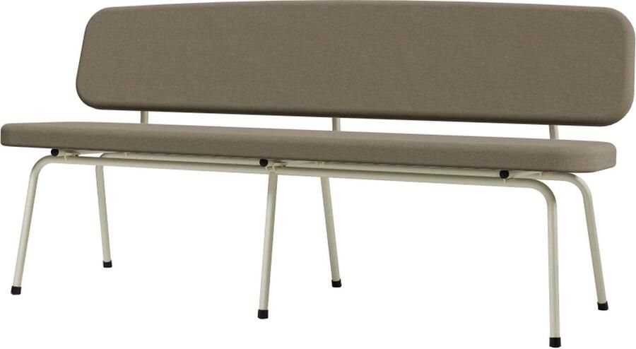 Design in Box Bench no. 1012 eetkamerbank 162cm breedte Frame Pearl White RAL1013 + Stoffering Member Thyme