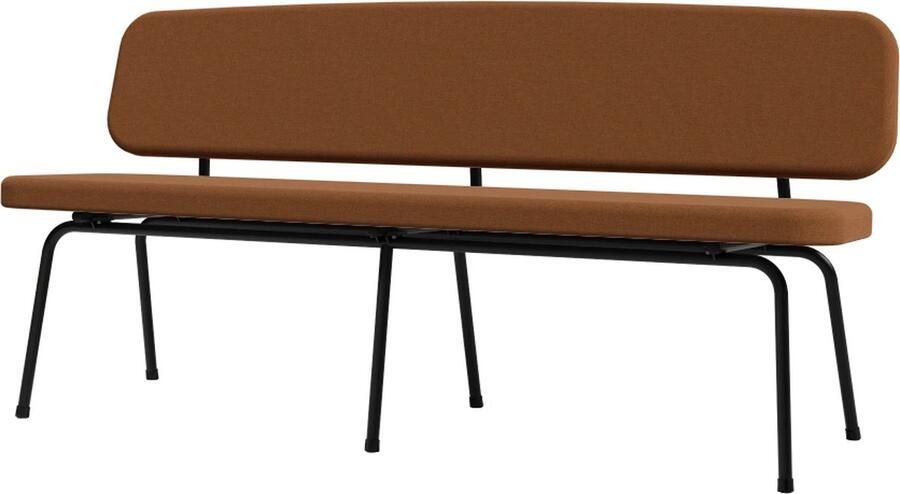 Design in Box Bench no. 1012 eetkamerbank 162cm breedte Frame Jet Black RAL9005 + Stoffering Member Bronze