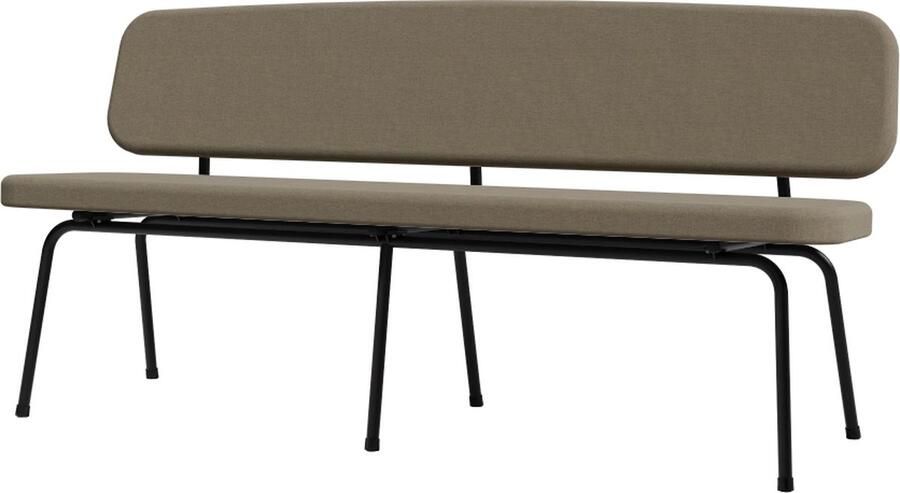 Design in Box Bench no. 1012 eetkamerbank 162cm breedte Frame Jet Black RAL9005 + Stoffering Member Thyme