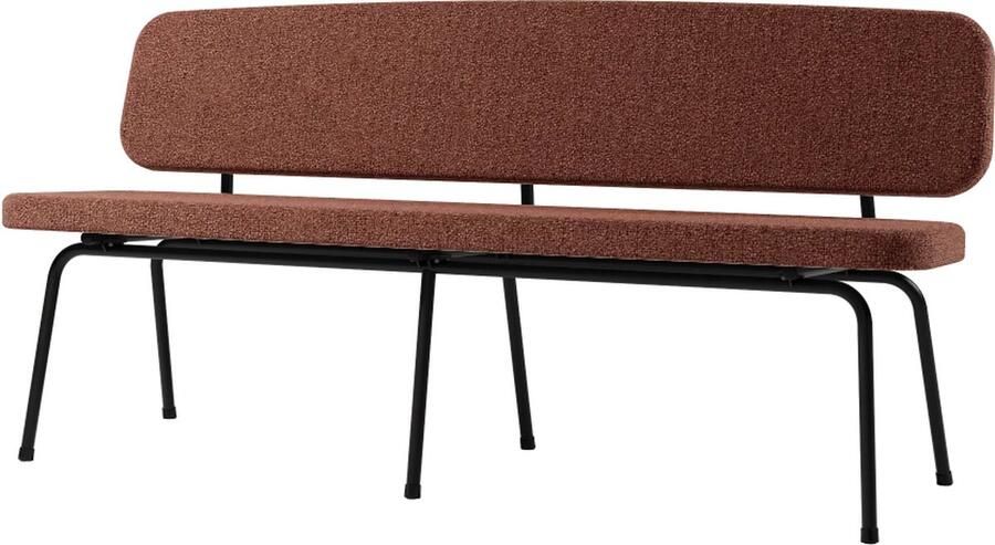 Design in Box Bench no. 1012 eetkamerbank 162cm breedte Frame Jet Black RAL9005 + Stoffering Member Blush